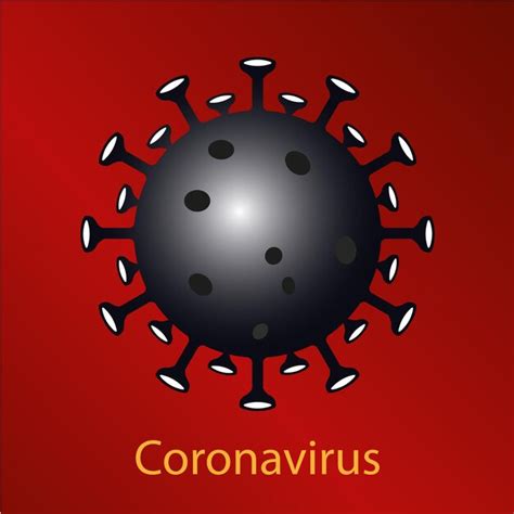 Composici N Roja Con Un Signo De Coronavirus Negro Emblema De La Gripe