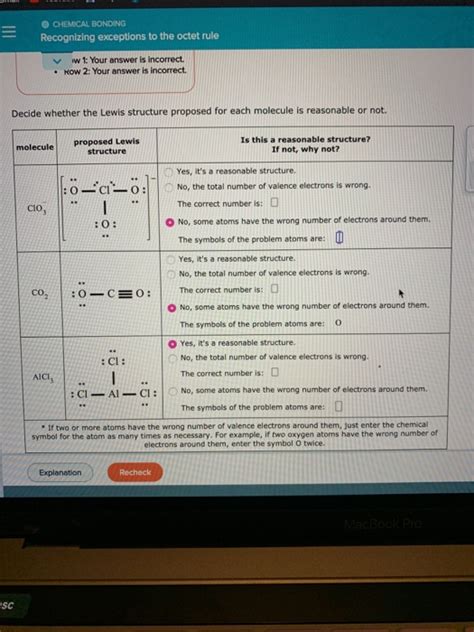 Solved Chemical Bonding Recognizing Exceptions To The Chegg