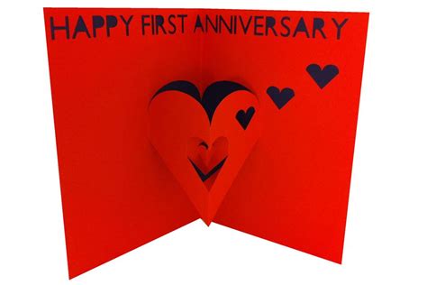 Perfect For A First Anniversary Paper A Heart Pop Up Card Designed