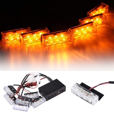 12V LED Emergency Flashing Light Vehicle Car Front Deck Grille Strobe