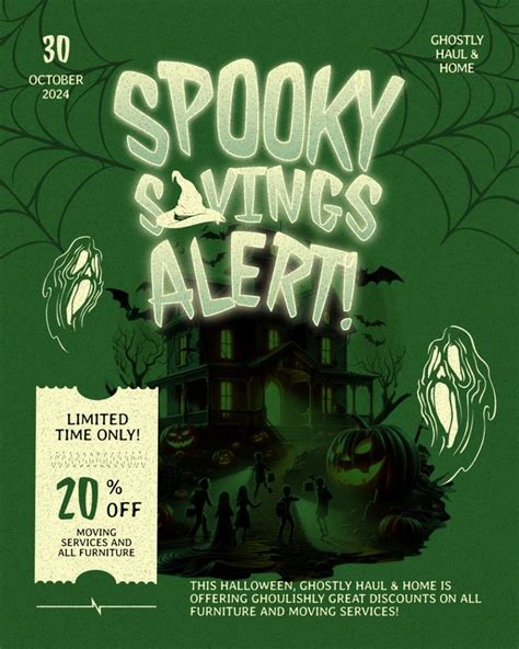 Customizable Spooky Savings Alert Event Poster Design Template In