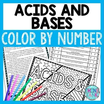 Acids And Bases Color By Number Reading Passage And Text Marking