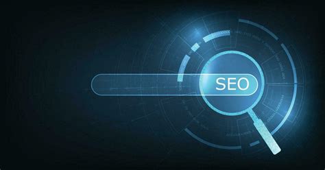 Search Engine Optimization Seo Concept On Dark Blue Background