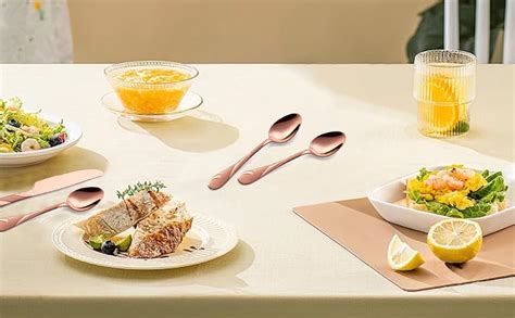 Rose Gold Dinner Spoons Seeshine 7 6 Inch Soup Spoons Stainless Steel