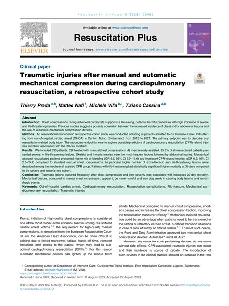 PDF Traumatic Injuries After Manual And Automatic Mechanical