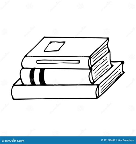 Stack Of Books Hand Drawn In Doodle Style Vector Scandinavian