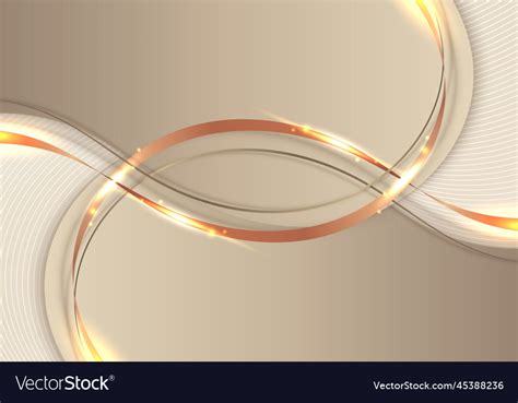 Abstract Template D Elegant Golden Wave Shape Vector Image