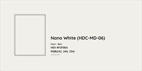 Behr Nano White HDC MD 06 Paint Color Codes Similar Paints And