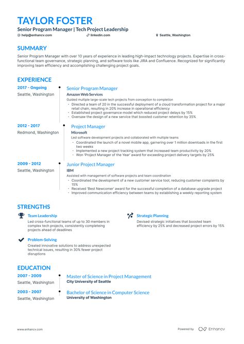 5 Senior Program Manager Resume Examples And Guide For 2024