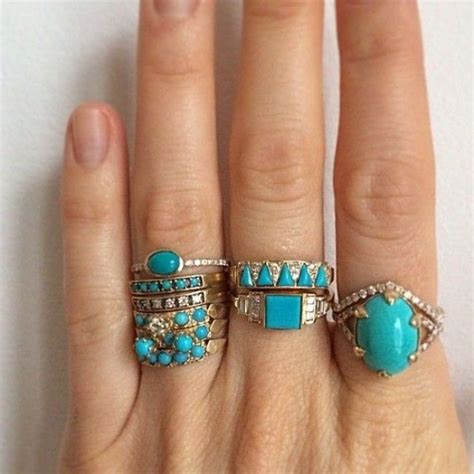 54 Hot Handscapes How To Wear Stackable Rings With Style Turquoise