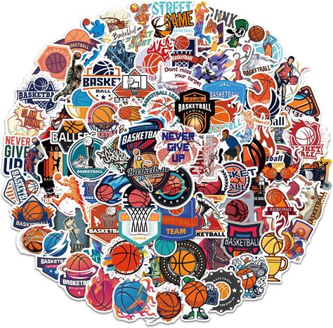 Amazon.com: 50PCS Basketball Stickers,Vinyl Waterproof Basketball ...