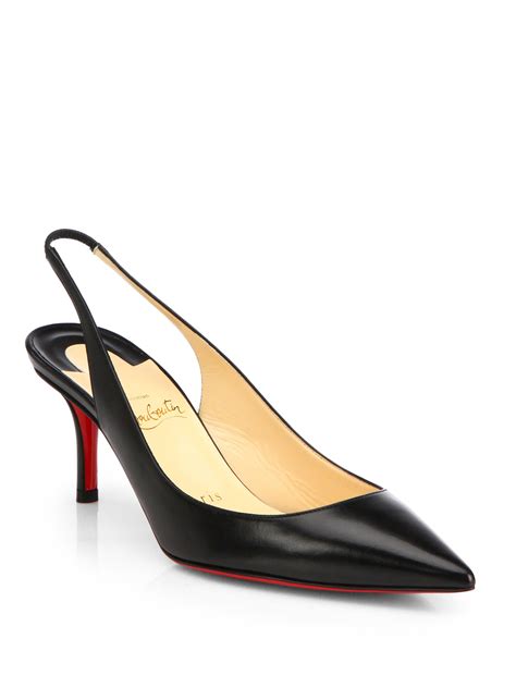 Christian Louboutin Apostrophy Leather Slingback Pumps In Black Lyst