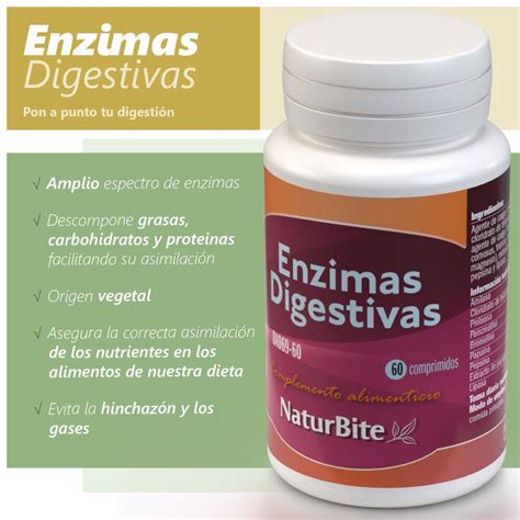 Enzimas Digestivas Naturbite 60 Comprimidos Mejora Del Proceso