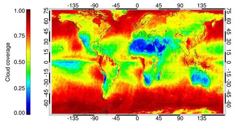 World average cloud cover Global annual mean... - Maps on the Web