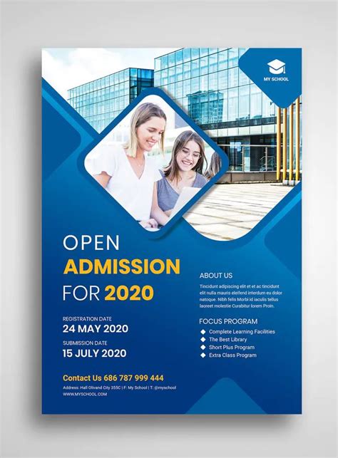 Admission Flyer Template Psd Education Poster Design Brochure Design