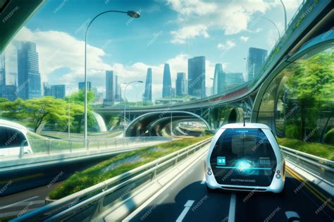 Premium Ai Image Autonomous Vehicles On Smart Highways Future