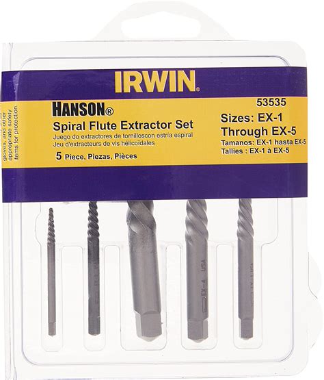 5 Pc Spiral Screw Extractor Set By HANSON IRWIN 53535 KITTS 2023 STORE