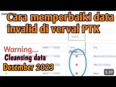 Cara Memperbaiki Data Invalid Di Verval Ptk Caktuton Youtube