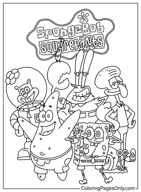 Personajes Alegres De Bob Esponja P Ginas Para Colorear Para Imprimir