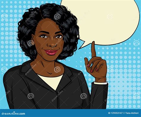 Vector Color Illustration Of Successful African American Business Woman