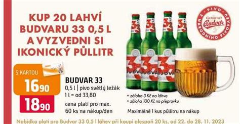 Budvar 33 0 5l V Akci Akcniceny Cz