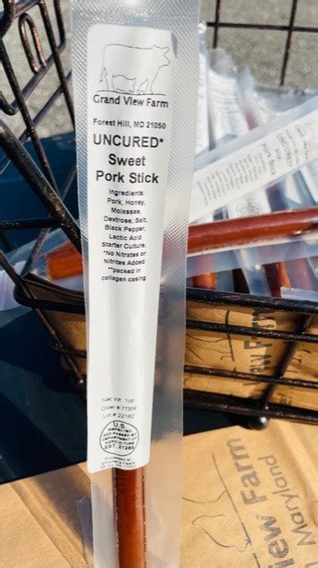 Pork Snack Stick Sweet Grand View Farm