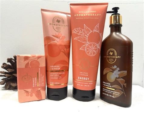 Bath And Body Works Aromatherapy Orange And Ginger Energy 4 Piece Bundle