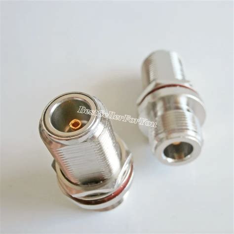 1pcs N Female To N Jack Bulkhead Panel Mount Connector F F Rf Adapter Nickel Connector Nickell