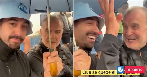 El hilarante viral de Bielsa con comediante que lo ayudó con la lluvia