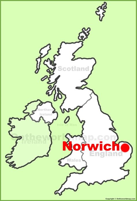 Norwich location on the UK Map