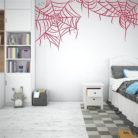 Spider Web Wall Decal Halloween Funny Scary Vinyl Art Decor Etsy