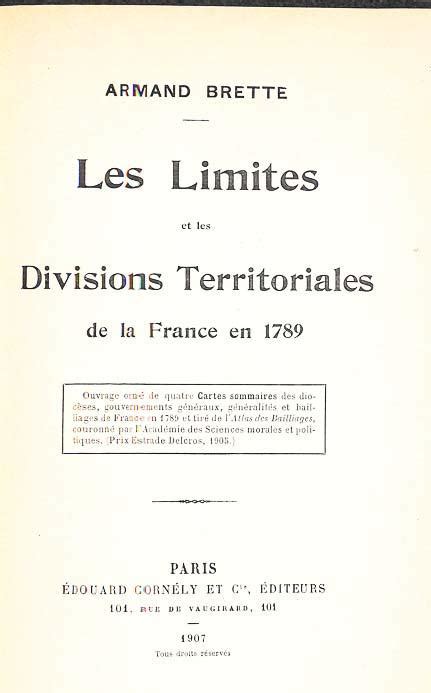 Les Limites Et Les Divisions Territoriales De La France En Par