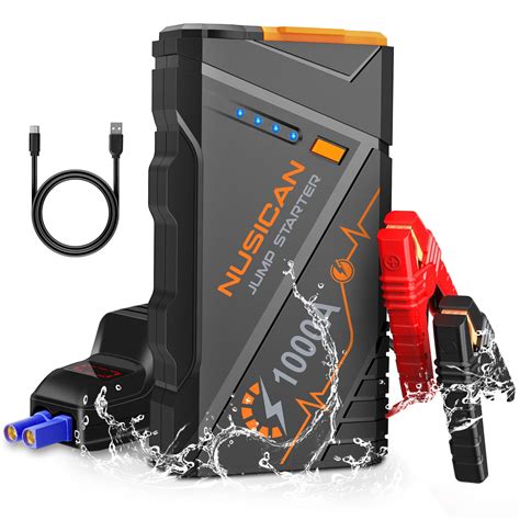 Nusican Car Jump Starter Portable 1000a Peak Battery Charger Jumper Starter For Up To 7l Gas Or