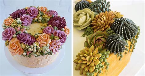 Baker Tops Nature Inspired Cakes With Realistic Buttercream Botanicals