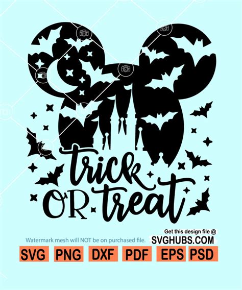 Disney Trick Or Treat Svg Halloween Mouse Svg Halloween Castle Svg