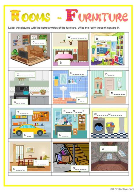 House Rooms And Furniture General English Esl Worksheets Pdf And Doc