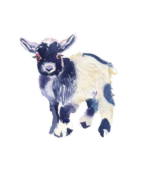 Kid Baby Goat Watercolor Painting Nursery Art Animal Art Watercolor