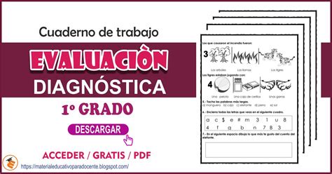 Evaluación Diagnóstica Primer Grado I Material Educativo 98b