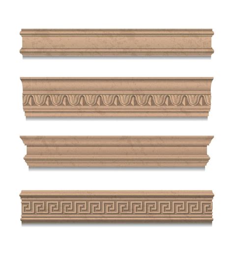 Wooden Molding Realistic Set Vector Art At Vecteezy