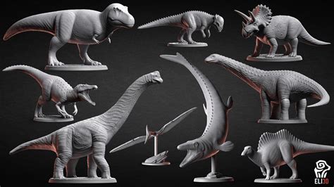 ArtStation - Dinosaur Bundle 1 - Dino Models for 3D-Printing | Resources