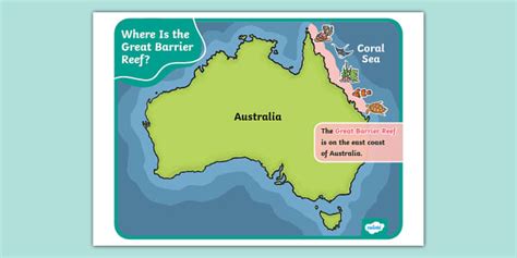 Ks1 Great Barrier Reef Location Display Map Teacher Made