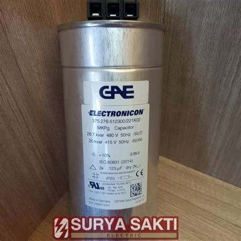 Promo Kapasitor GAE MKPG 20 KVAR 415 V 3 X 123 UF 50Hz 3 Phase Diskon