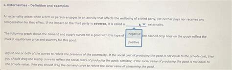 Solved 1 Externalities Definition And Examples An Chegg