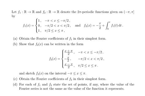 Solved Let G R→r Denote A 2π Periodic Function Which Is