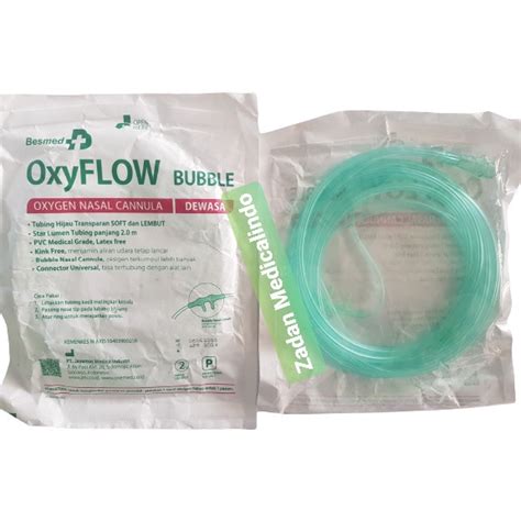 Jual Besmed Oxyflow Nasal Canula Selang Oksigen Dewasa Bubble Hijau