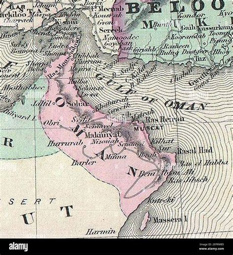 Oman 1870 Johnson Map Of Turkey Persia Arabia Iran Iraq