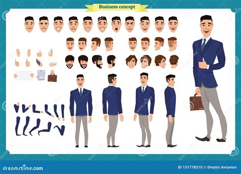 Business Casual Fashion Front Side Back View Animated Character