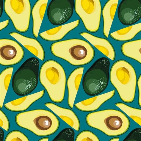 Premium Vector Avocado Seamless Pattern