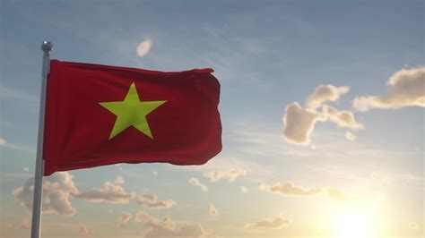 La Bandera De Vietnam Ondeando En El Viento La Bandera Nacional De