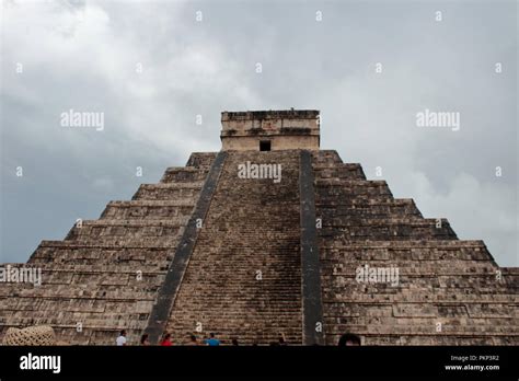 Chichén Itzá Archaeological Site With Its Splendid Structures Stock